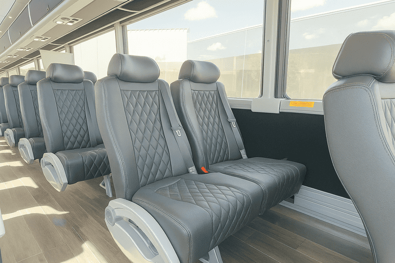 interior of Atlanta Coach Bus Service charter bus